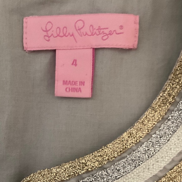 Lilly Pulitzer Mila Shiftdress Seaside Gray Size 4 - Picture 6 of 7